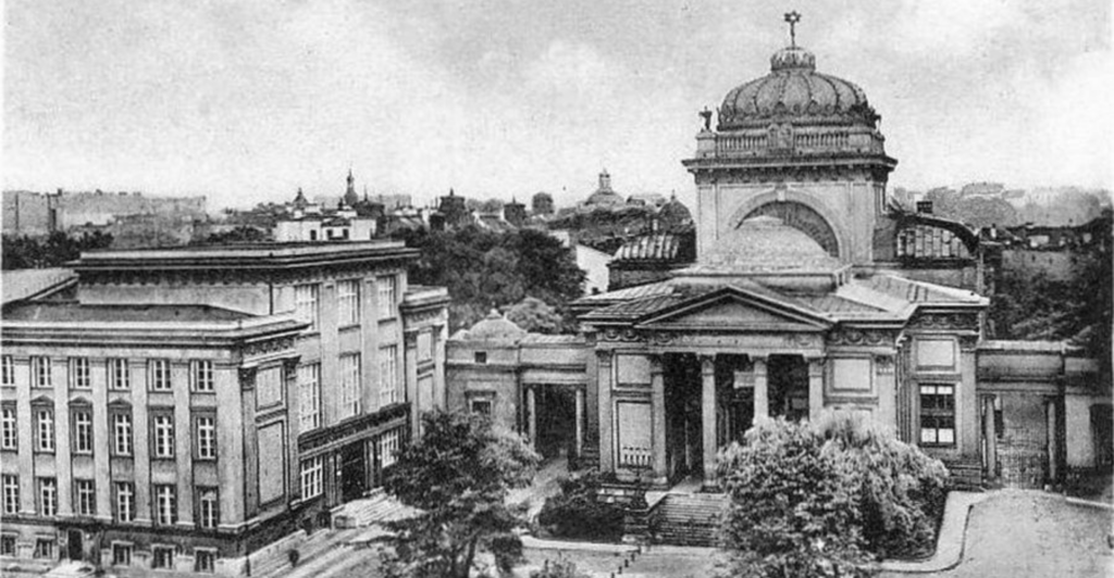 Synagoga przy ul. Tłomackie, którą wysadzili w powietrze Niemcy, gdy ostatecznie stłumili powstanie w getcie, zdjęcie z tvp3.pl
